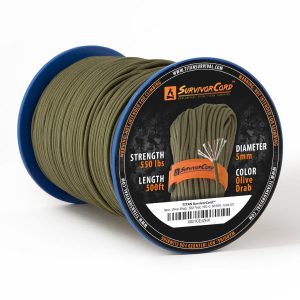 SurvivorCord | OLIVE-DRAB - 500 FT Spool